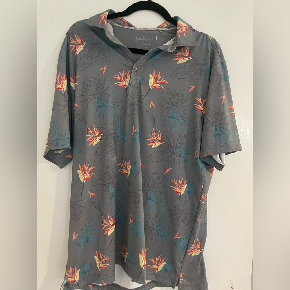 Walter Hagen Men's P11 Paradise Print Golf Polo size L